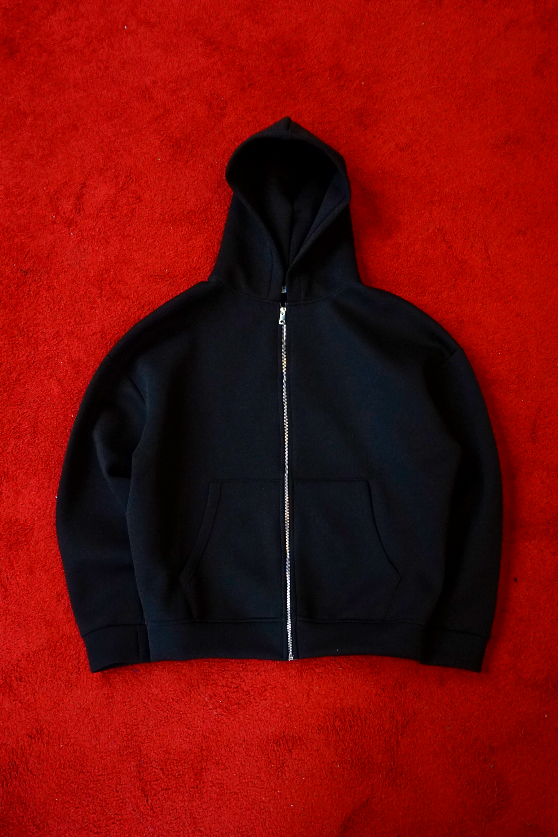 SCUBA HOODED ZIP JACKET - DARK BLACK