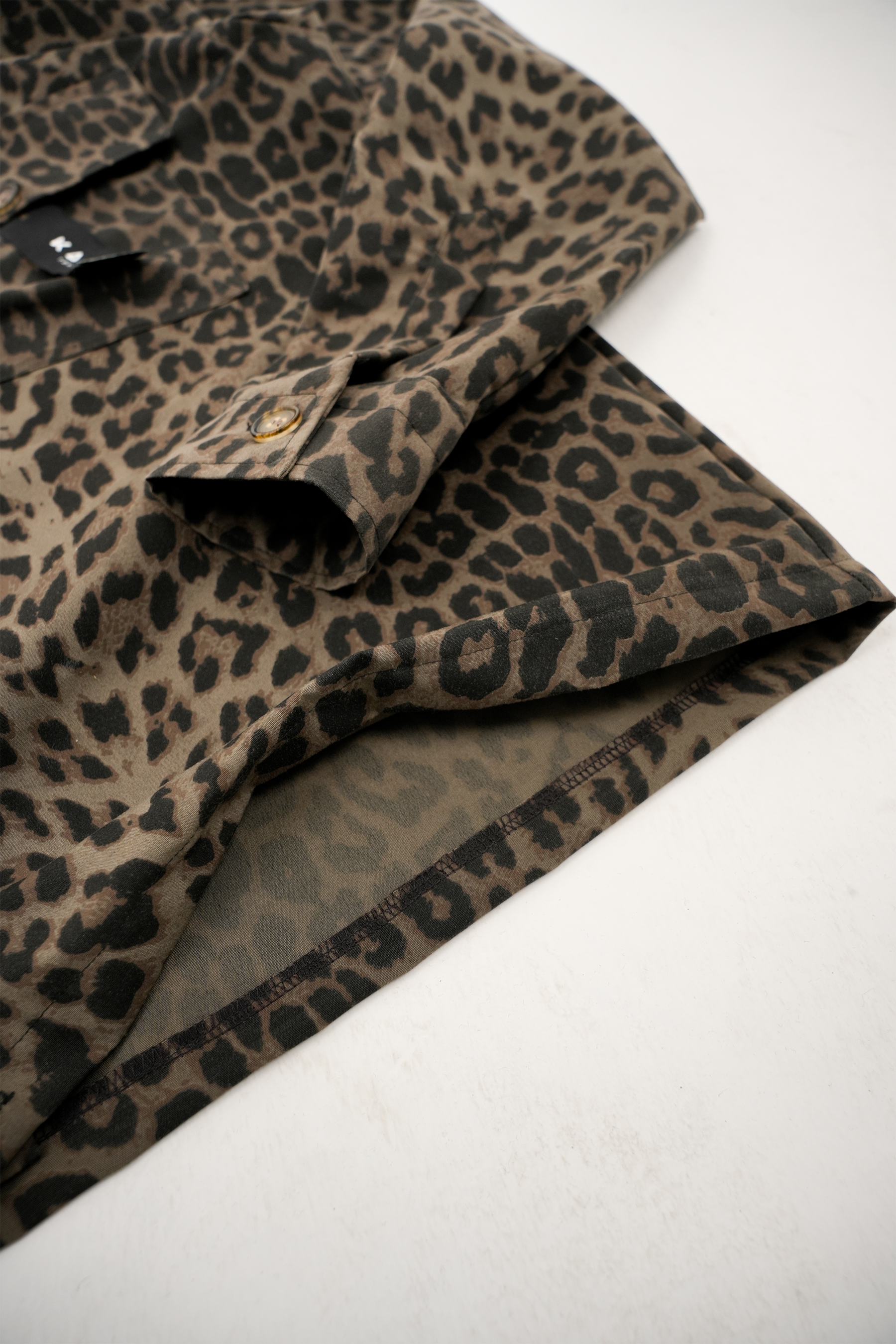Haki Leopar Gömlek Ceket