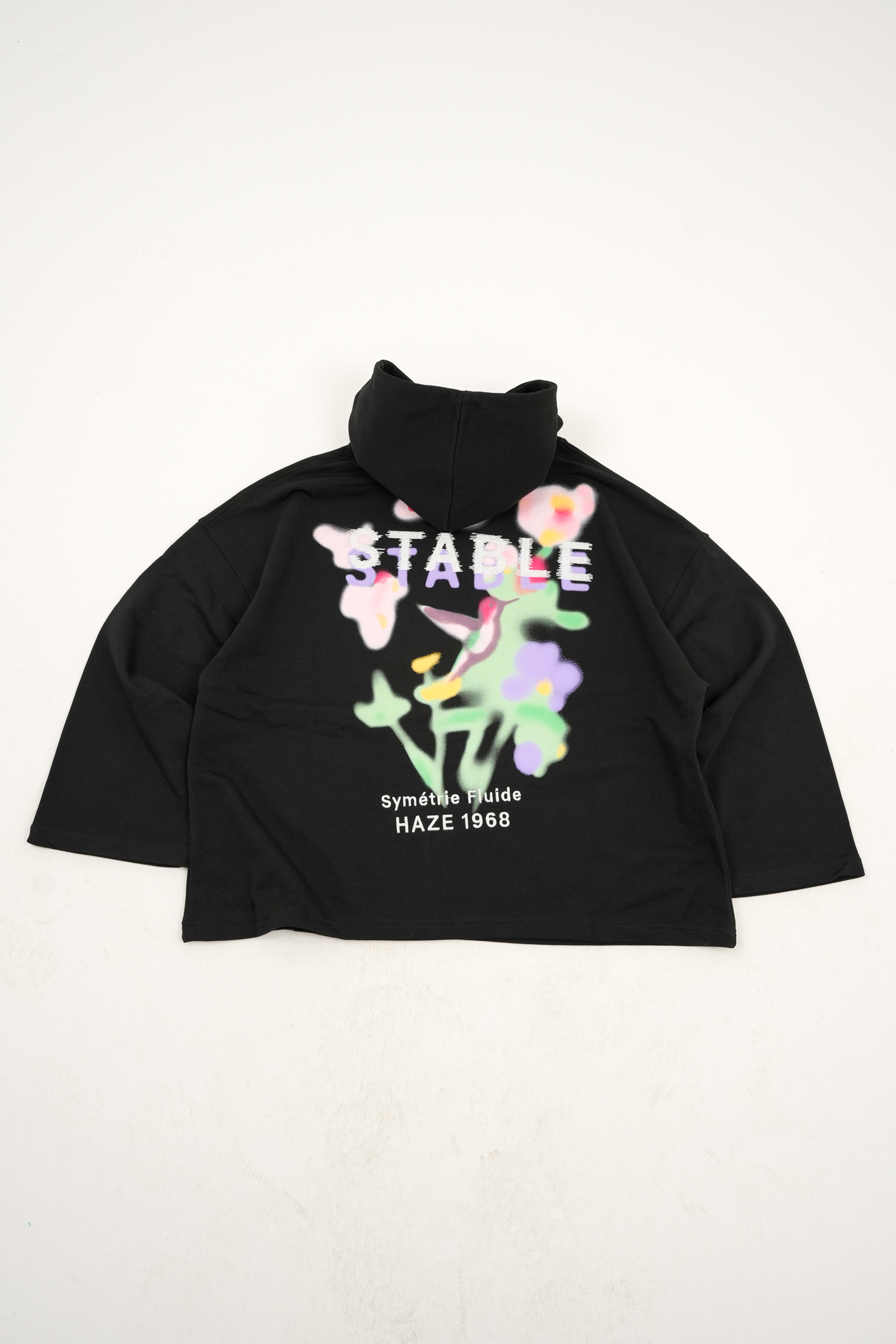 Stable Reglan Kol Bol Kesim Hoodie - Siyah