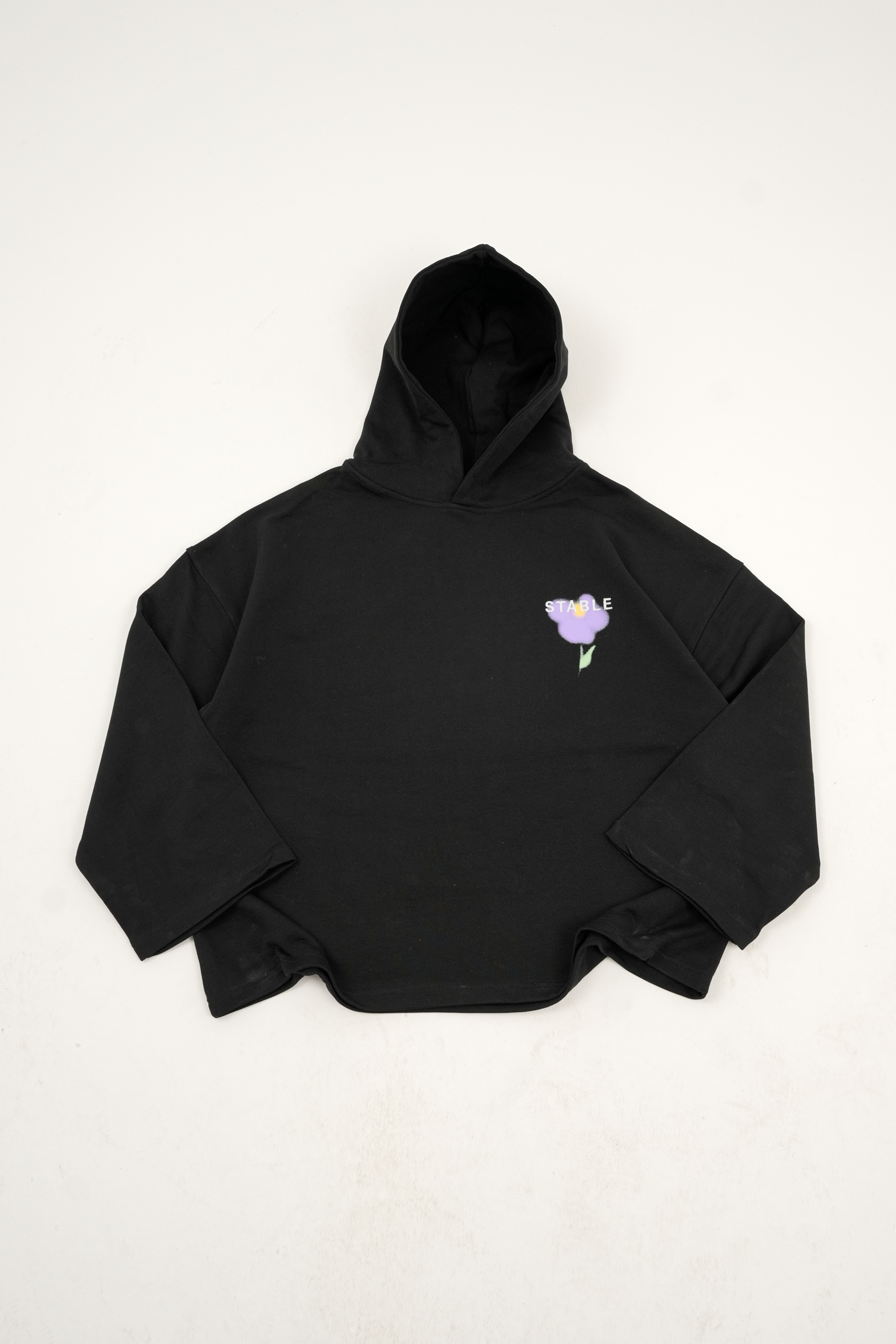 Stable Reglan Kol Bol Kesim Hoodie - Siyah