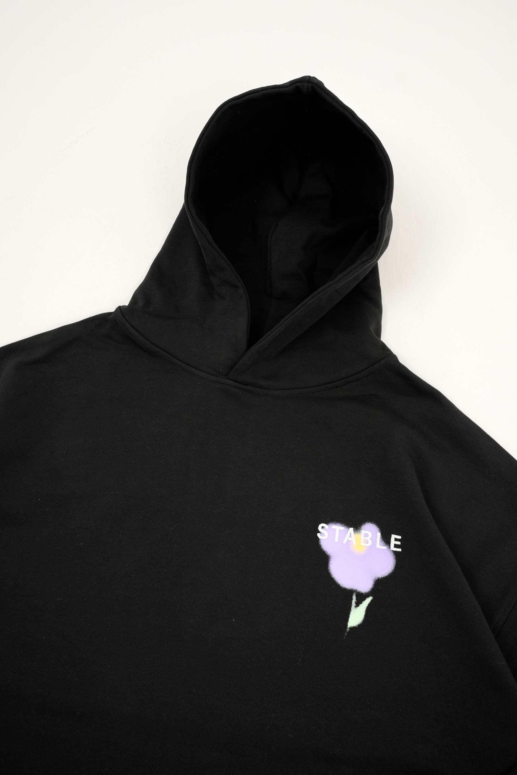 Stable Reglan Kol Bol Kesim Hoodie - Siyah