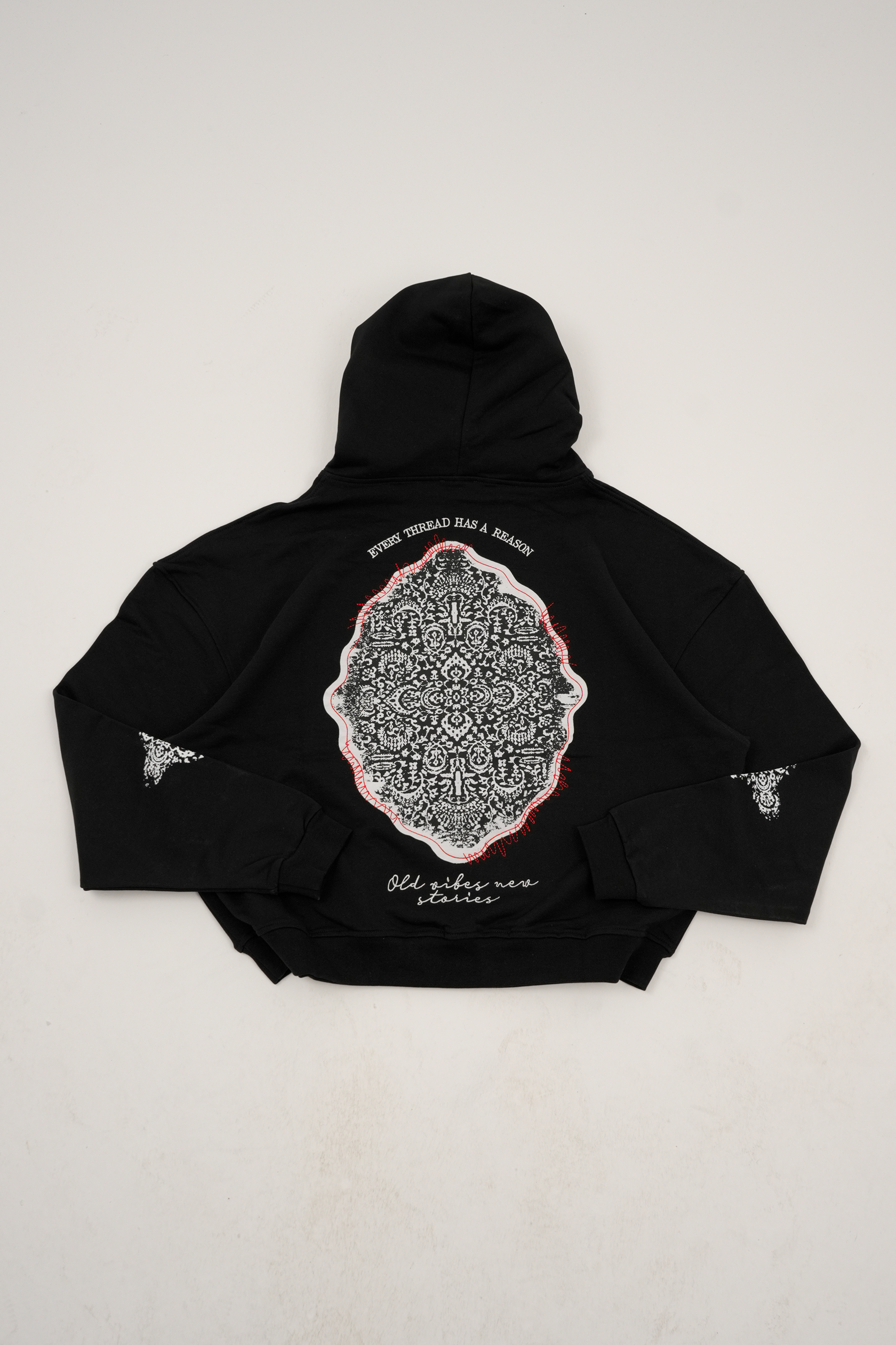 Oldvibes Backprint Oversize Hoodie - Siyah