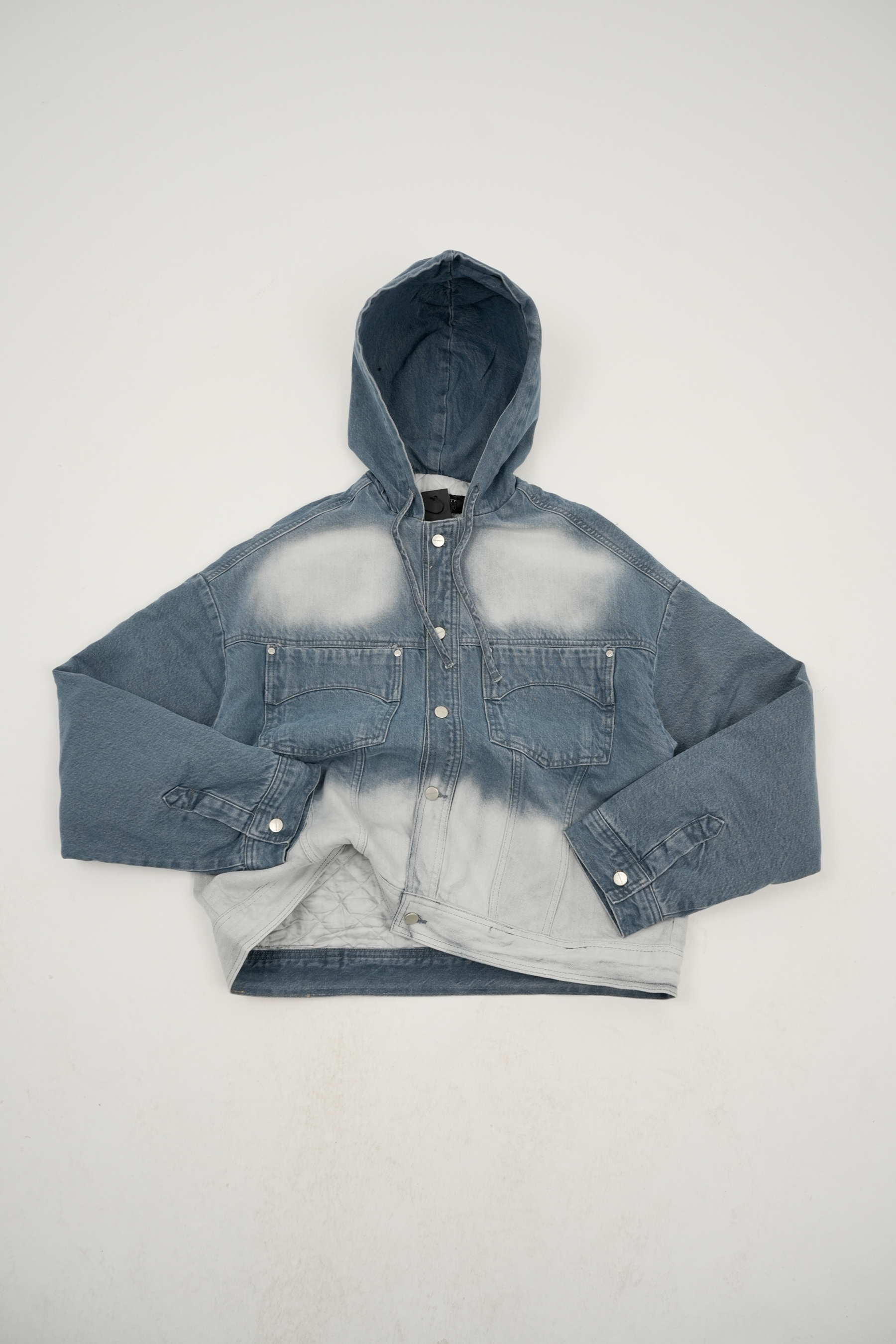 Design Dolgulu Crop Kot Ceket