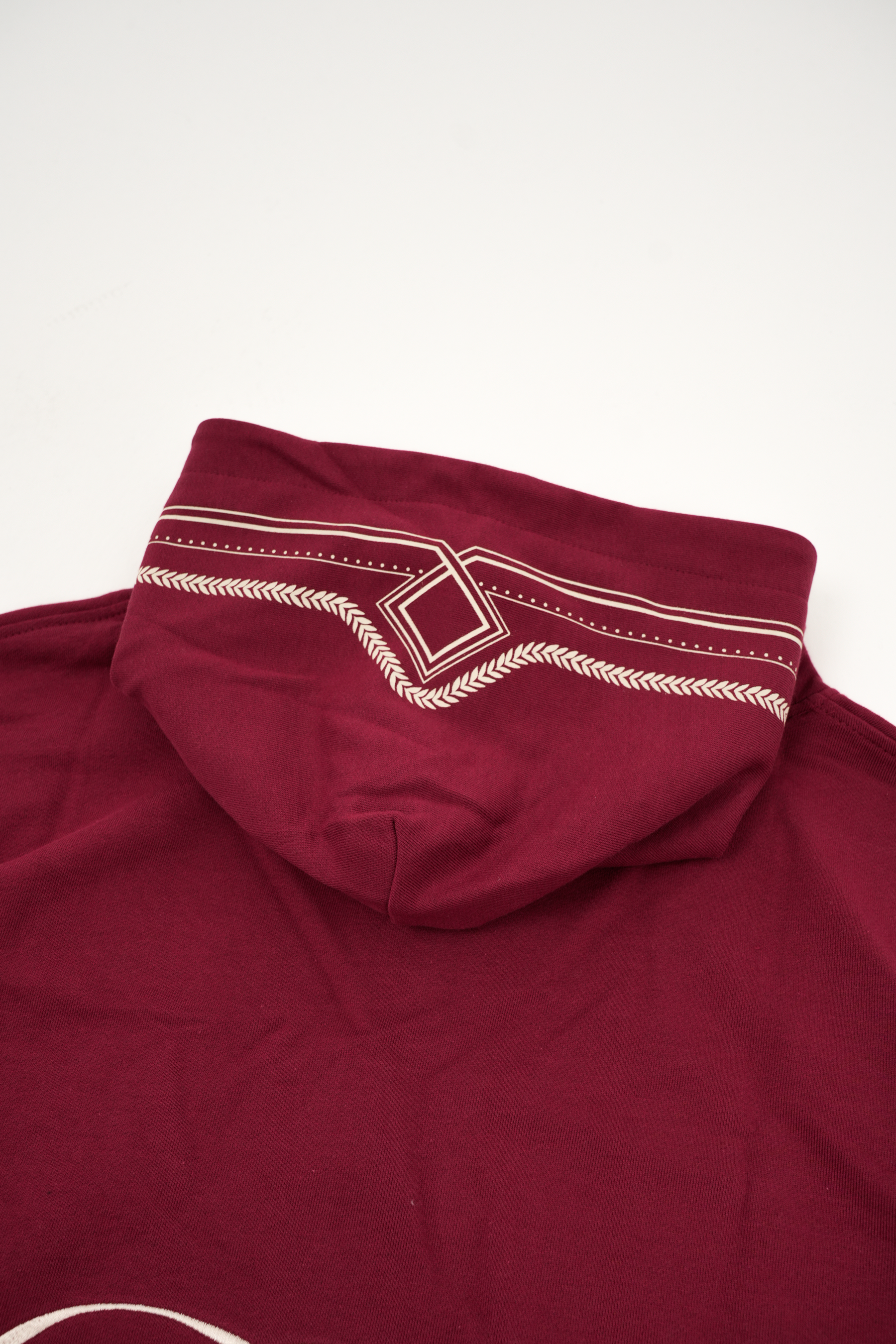 Desenli Premium Oversize Hoodie - Bordo