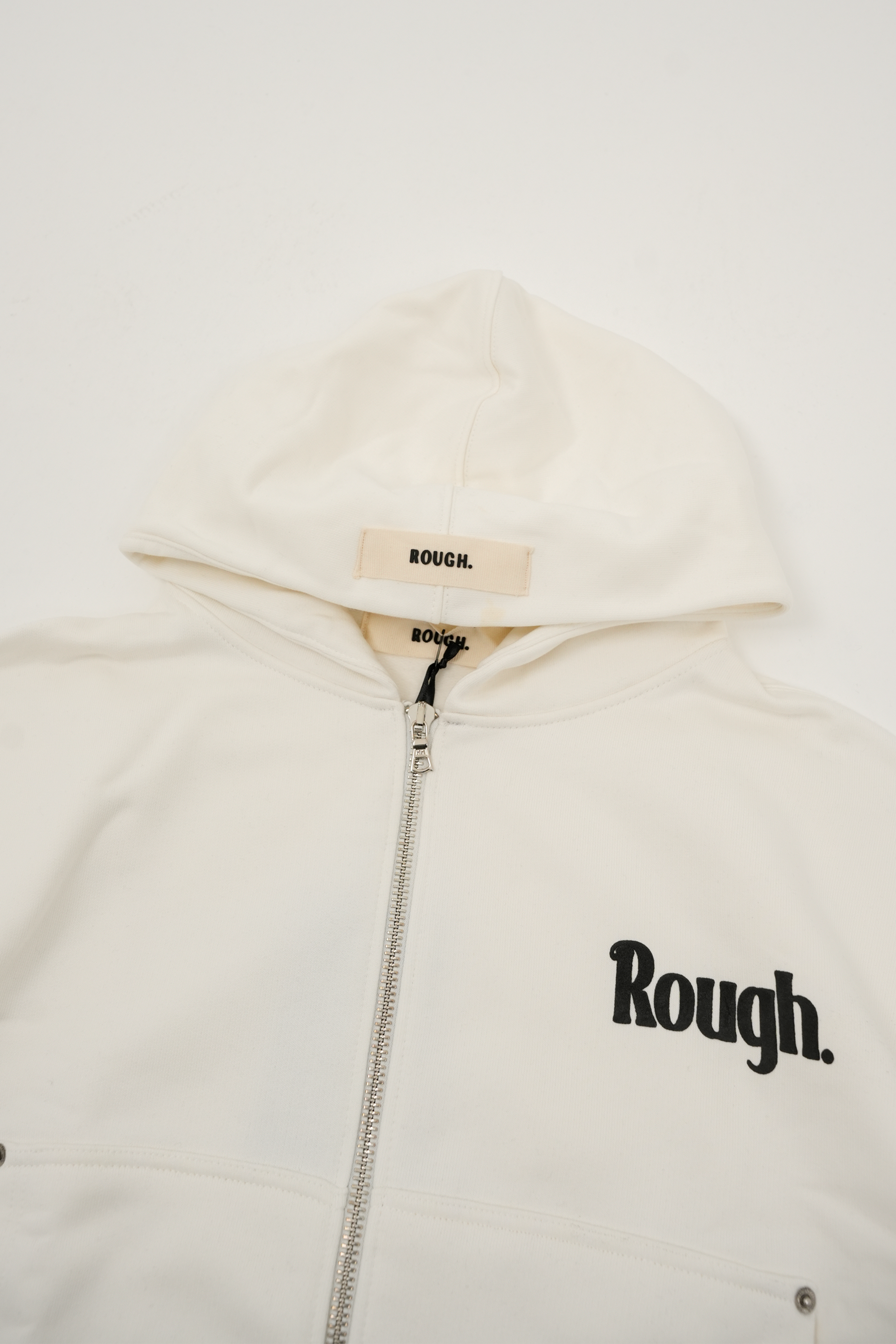 Rough Kapüşonlu Fermuarlı Ceket