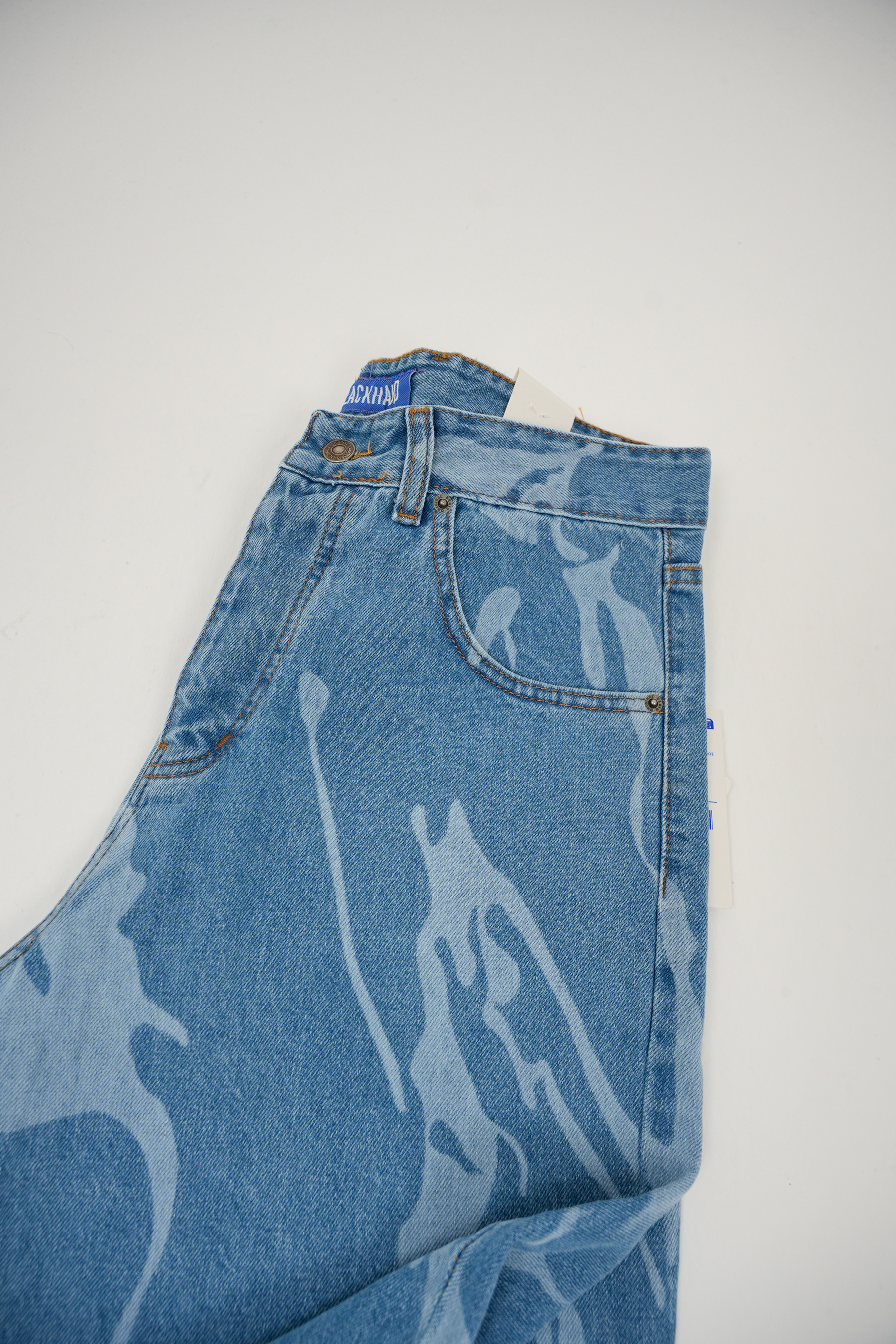 Mavi Desenli Kot Pantolon