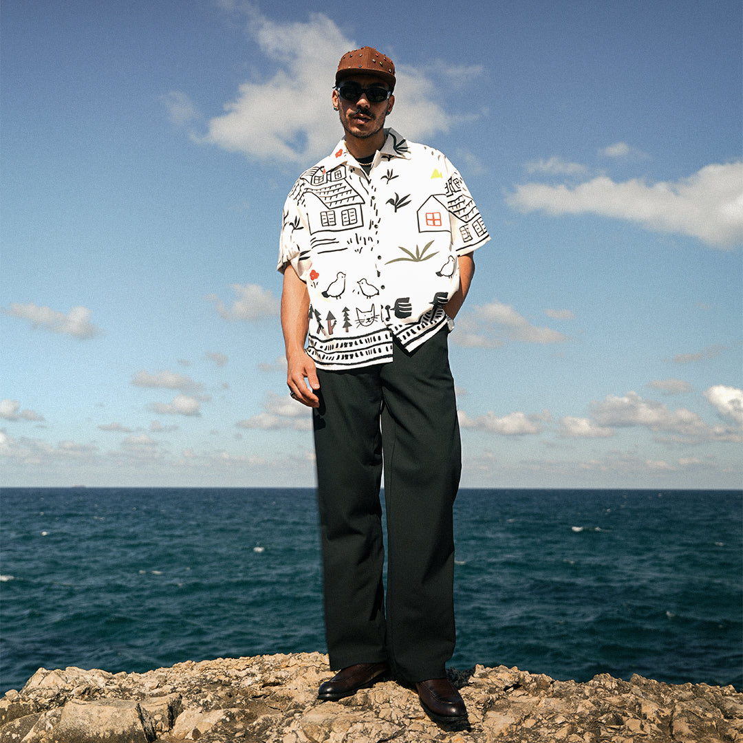 Giz Pattern Oversize Shirt - GG02