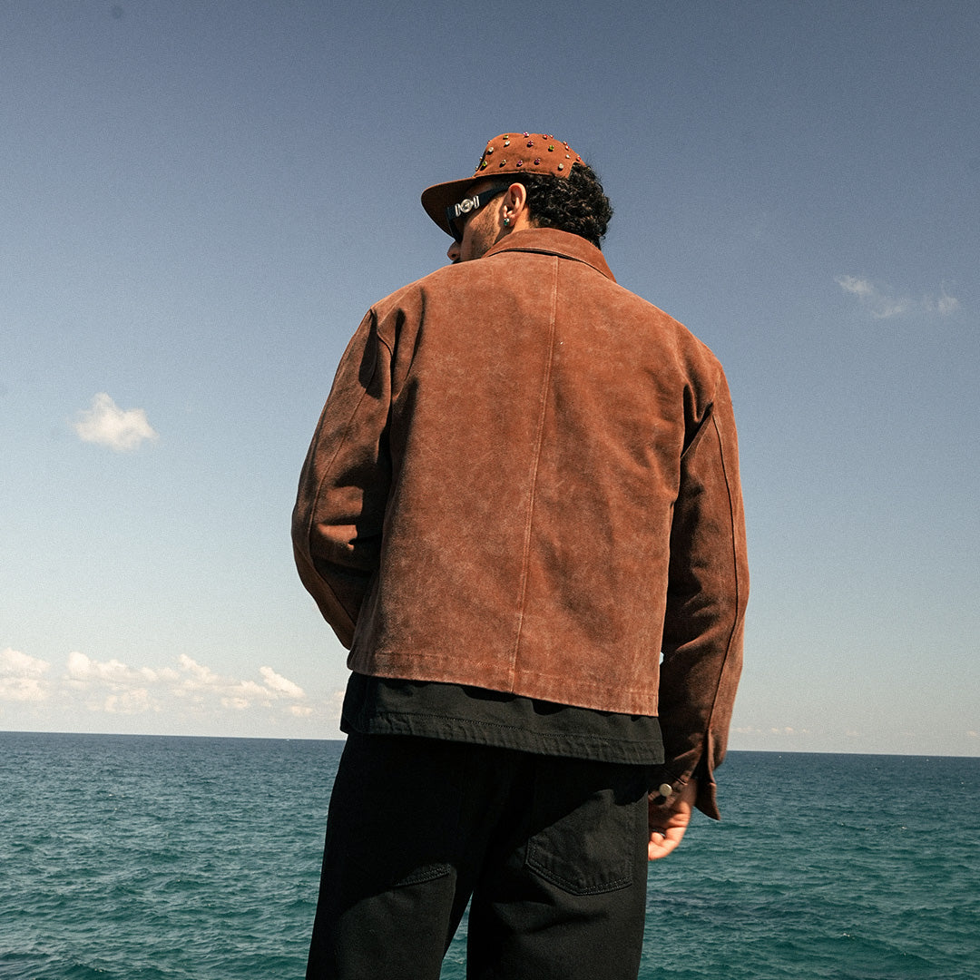 Giz Washed Brown Denim Jacket - GJ-07