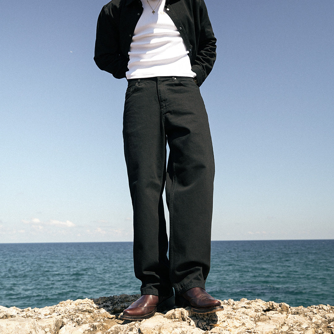 Giz All Black Baggy Jean- GJ05