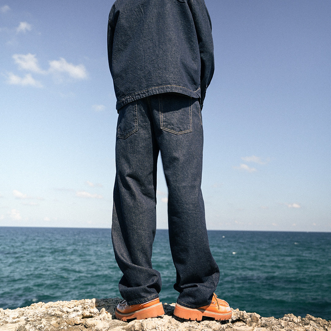 Giz Dark Indigo Baggy Jean- GJ03