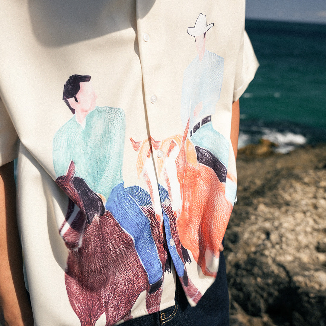 Giz Pattern Oversize Shirt - GG01