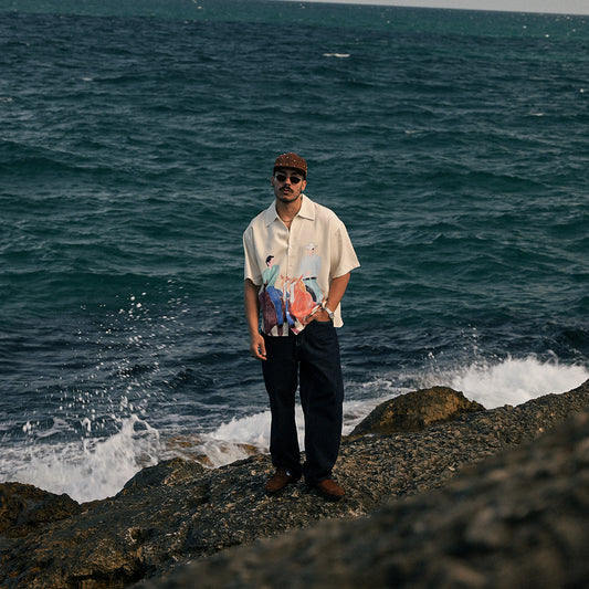 Giz Pattern Oversize Shirt - GG01