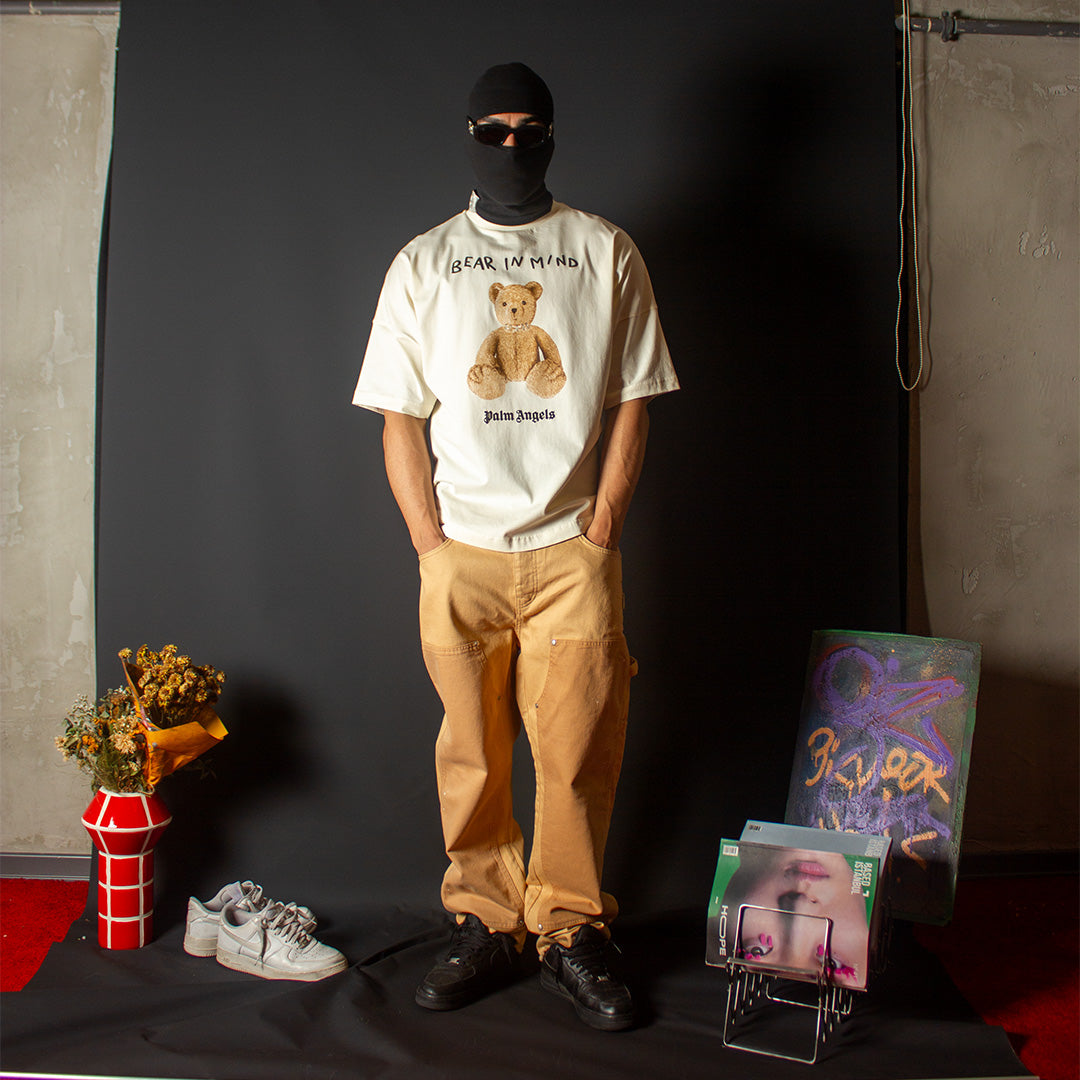 PALM ANGELS TEDDY TEE CREAM