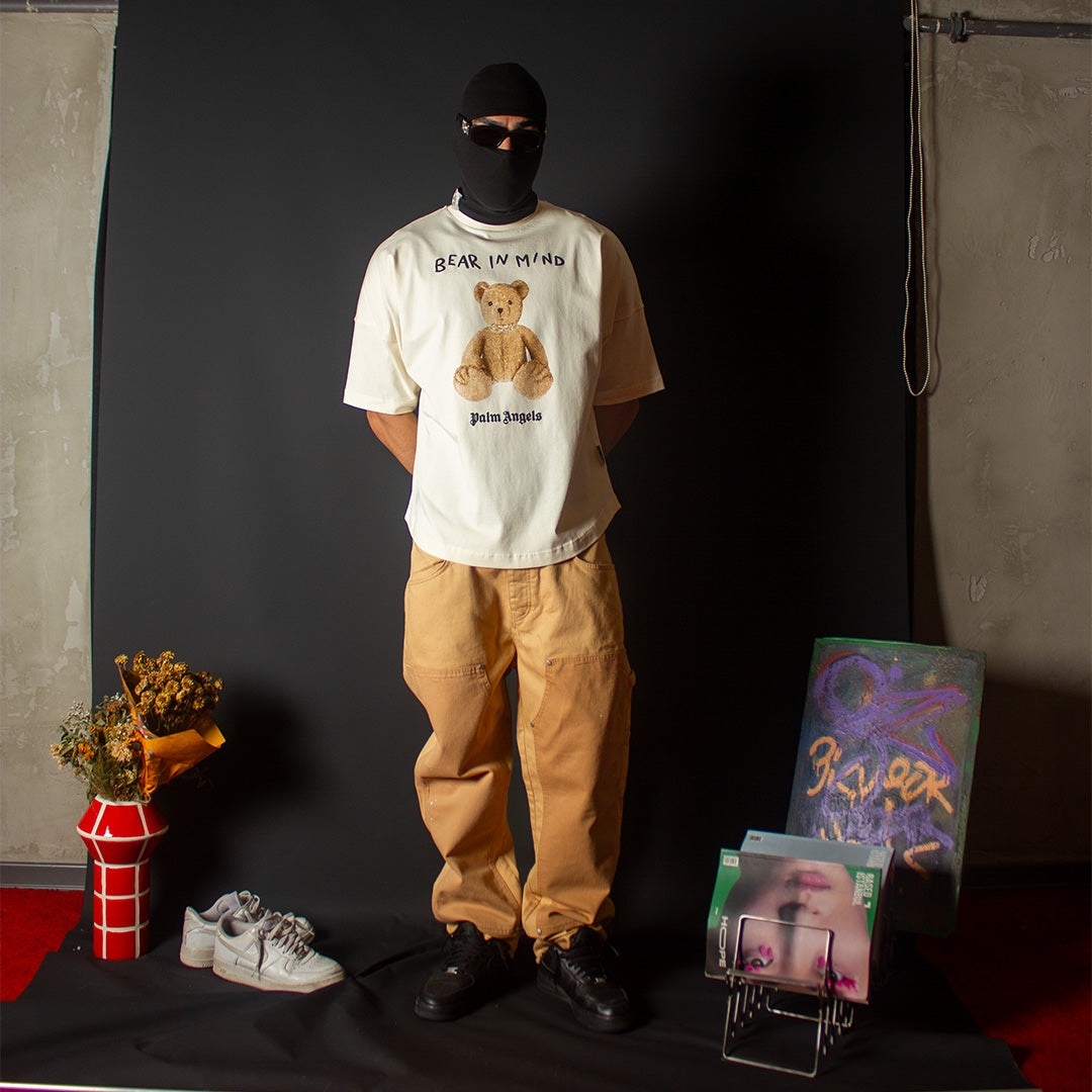 PALM ANGELS TEDDY TEE CREAM