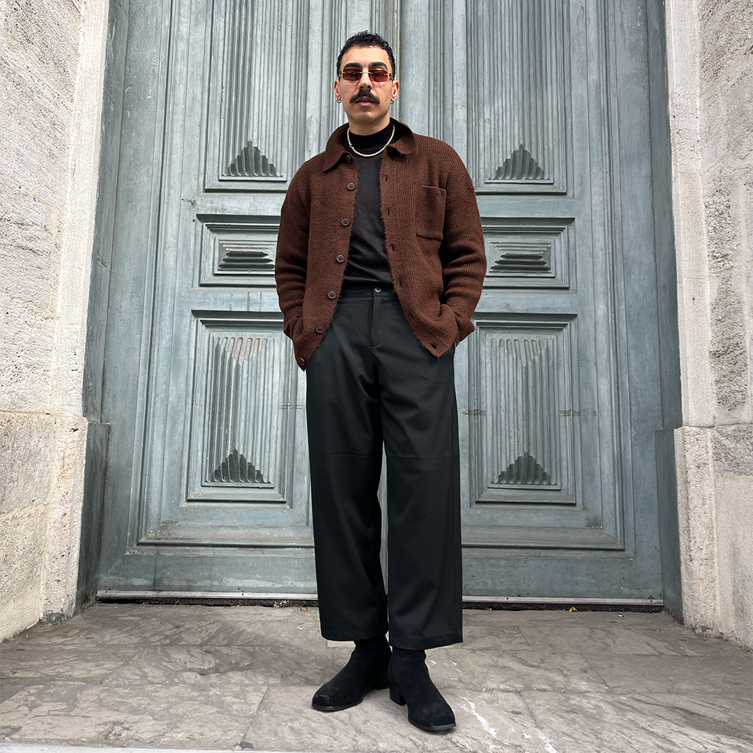 Kahve Triko Yünlü - Polo Yaka