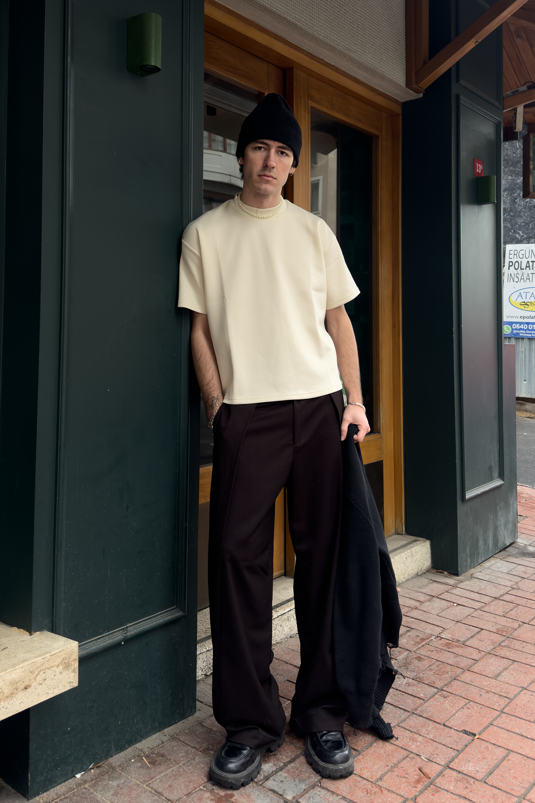 Krem Scuba Crop T-Shirt