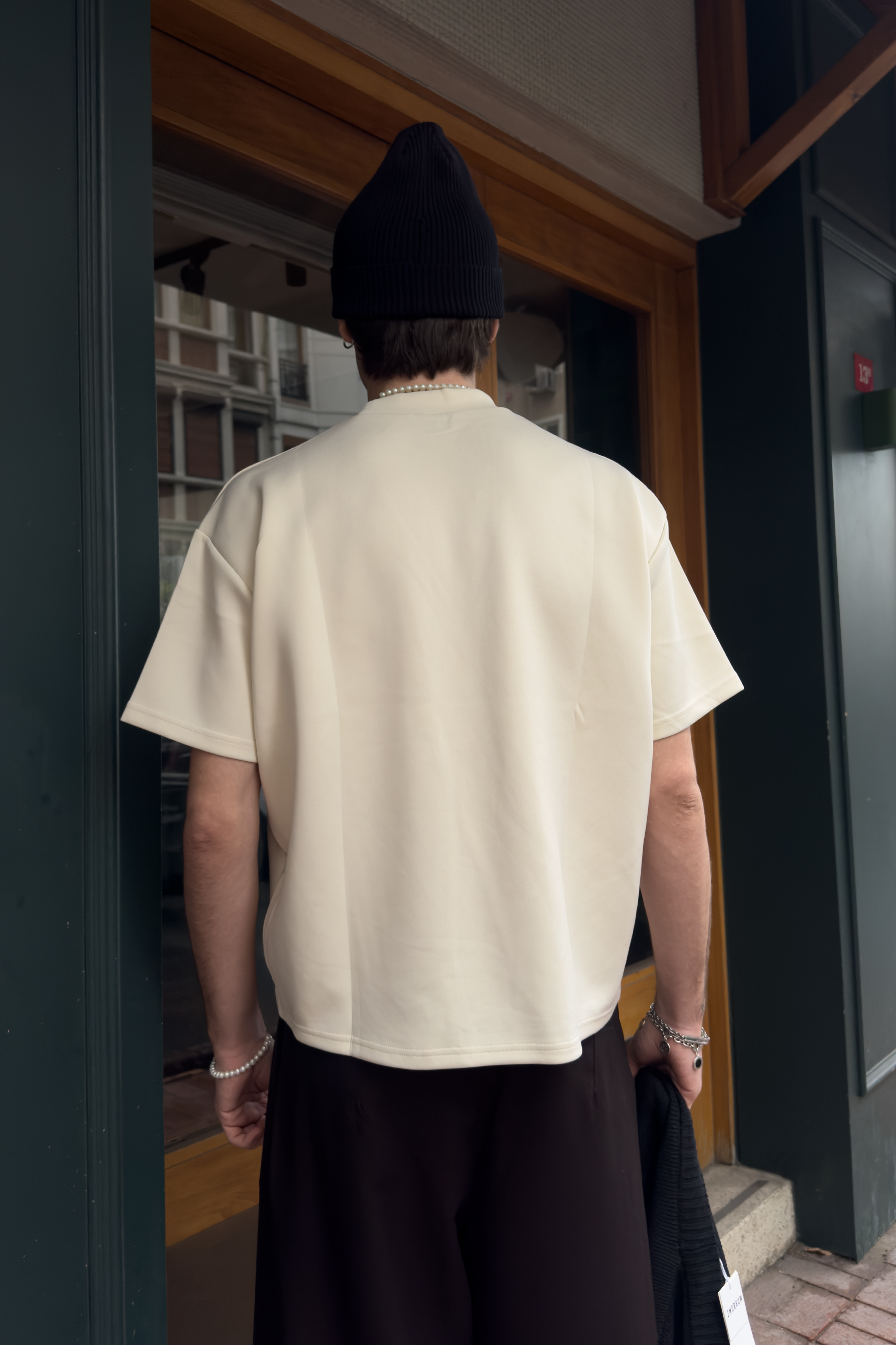 Krem Scuba Crop T-Shirt