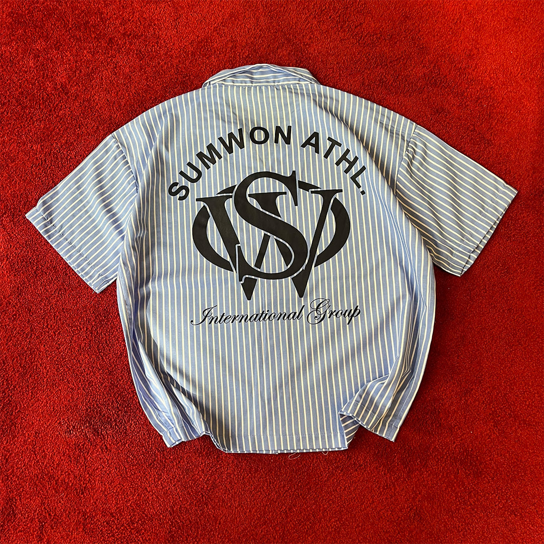 Sumwon Athletic Boxy Shirt - Blue/White Stripe
