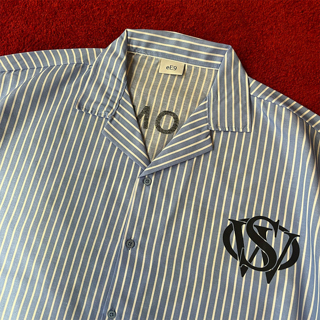 Sumwon Athletic Boxy Shirt - Blue/White Stripe