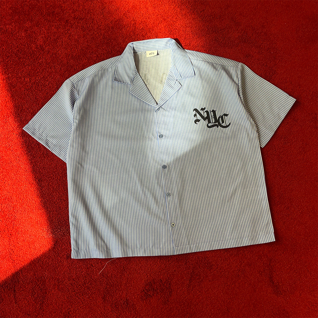Nyc Boxy Shirt - Blue/White Stripe