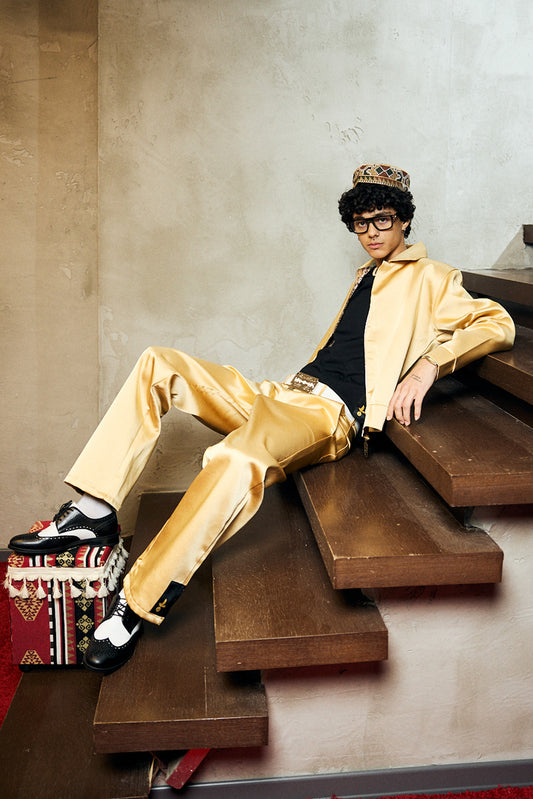 FIKIRTEPE GOLDEN SATIN TROUSERS