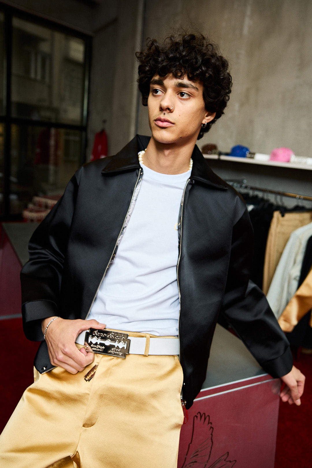 BULLET BLACK SATIN JACKET