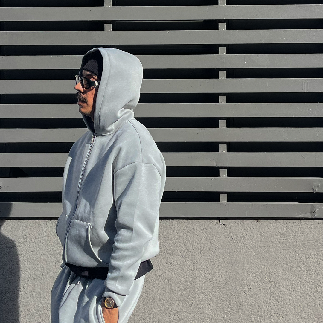 SCUBA HOODED ZIP JACKET - SILVER GREY
