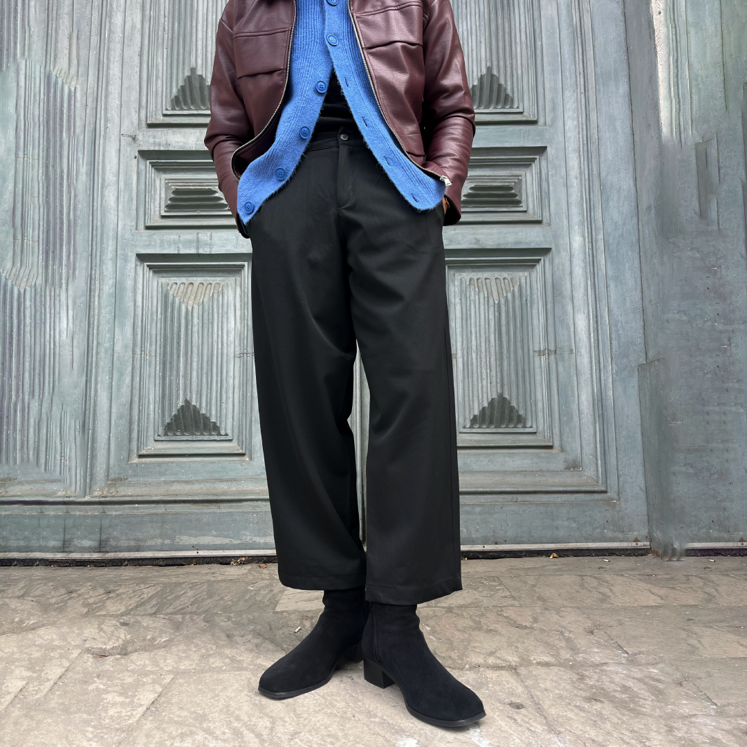 Tokyo Stil Kumaş Pantolon - Siyah
