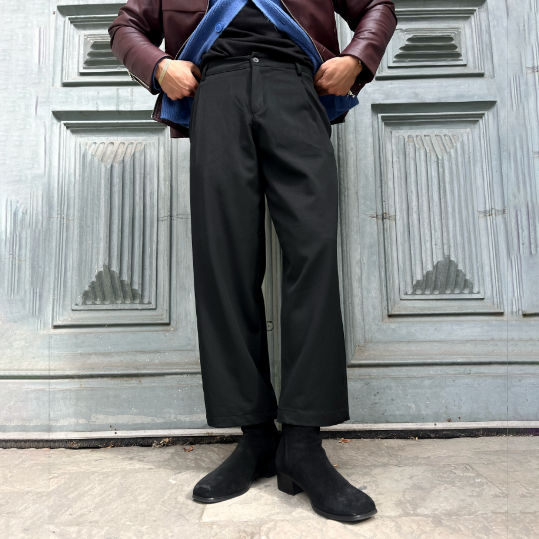 Tokyo Stil Kumaş Pantolon - Siyah