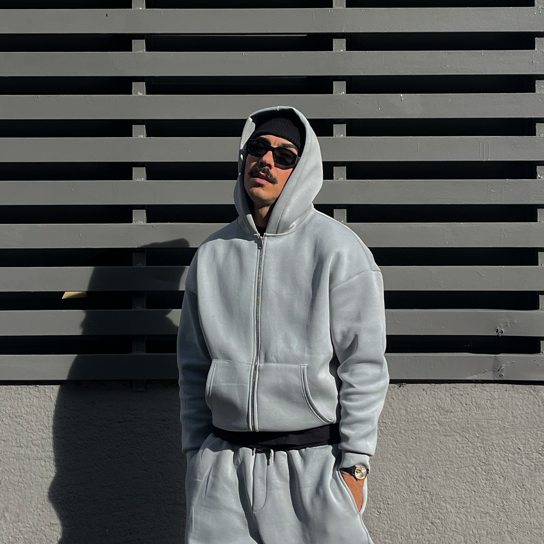 SCUBA HOODED ZIP JACKET - SILVER GREY
